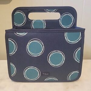 Thirty-One Double Duty Caddy Tote Carry All La-Di-Dot Circles